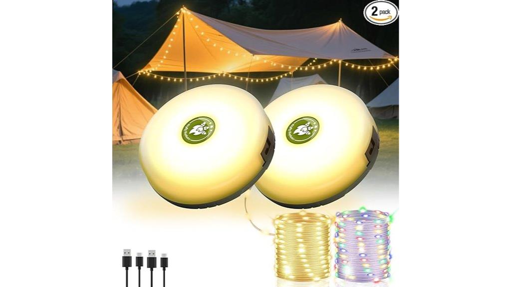 camping lights with lanterns