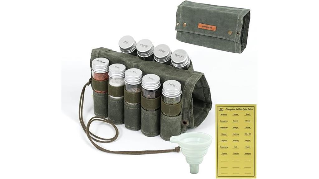camping spice kit includes nine jars