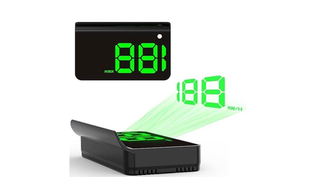 car hud with digital speedometer