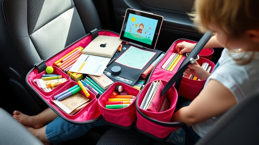 car seat tray features