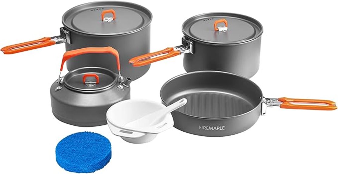 compact camping cookware set