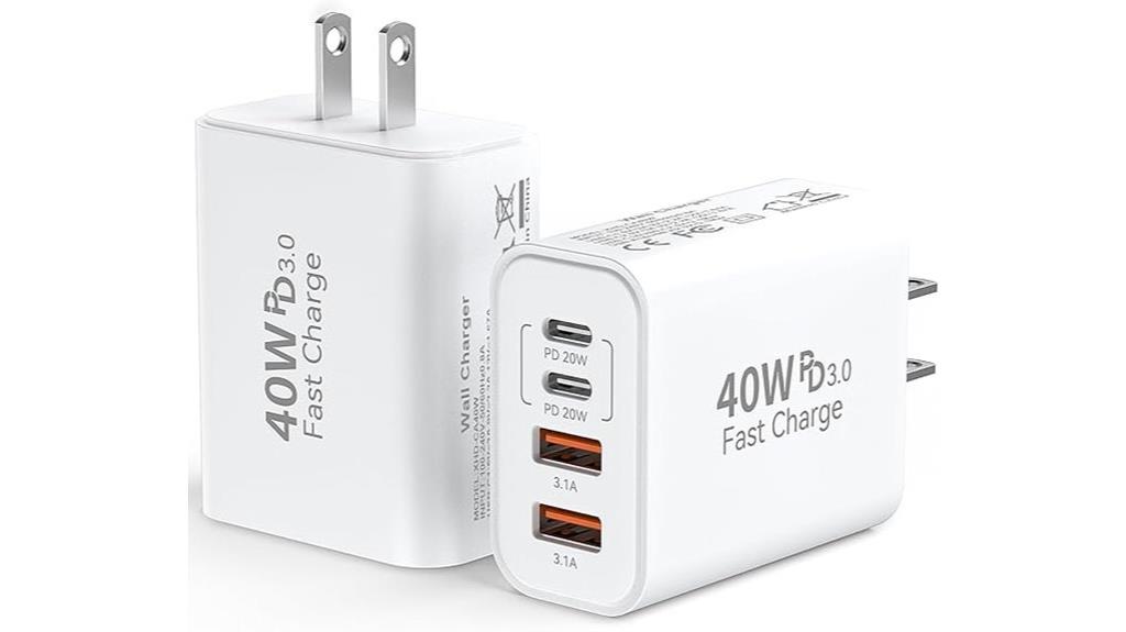 dual 40w usb c chargers