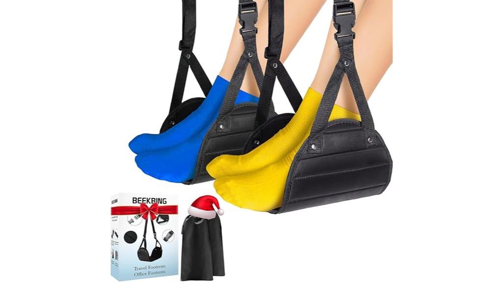 dual airplane foot hammocks