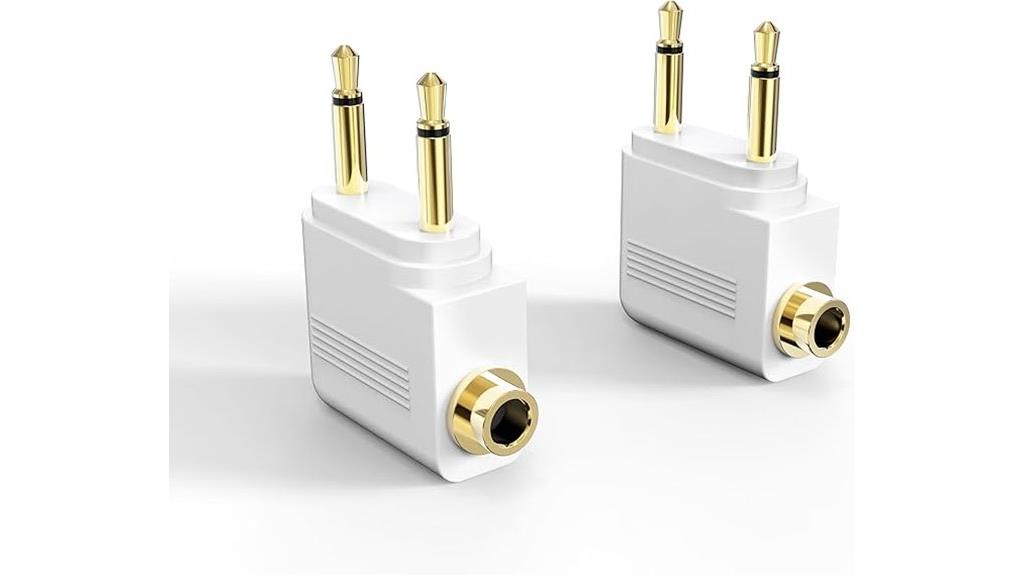 dual airplane headphone adapters