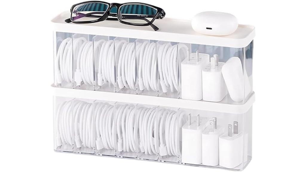 dual charger cable organizer