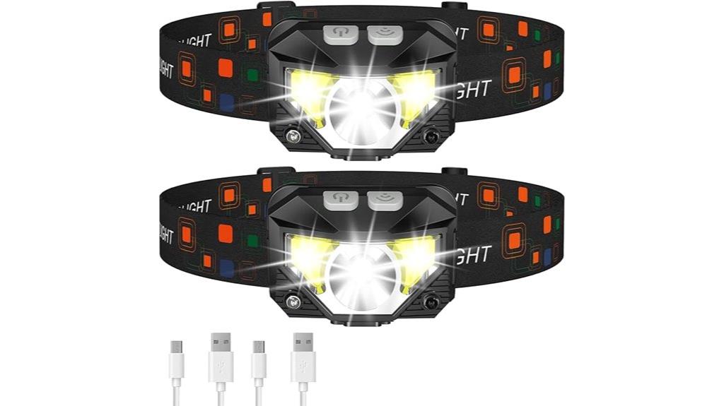 dual waterproof rechargeable headlamps
