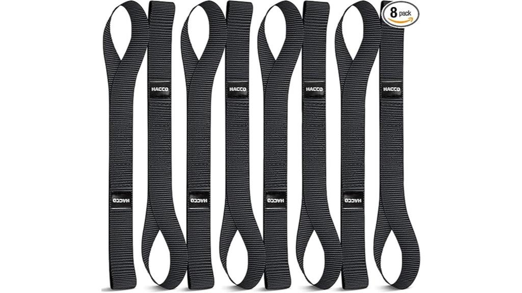 eight black motorcycle straps