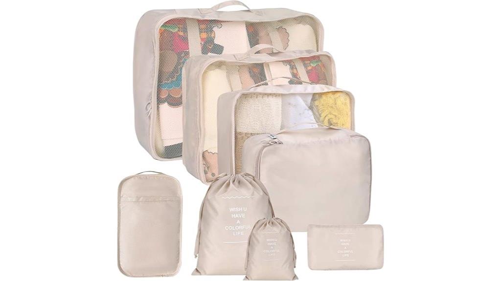 eight piece luggage organizer set