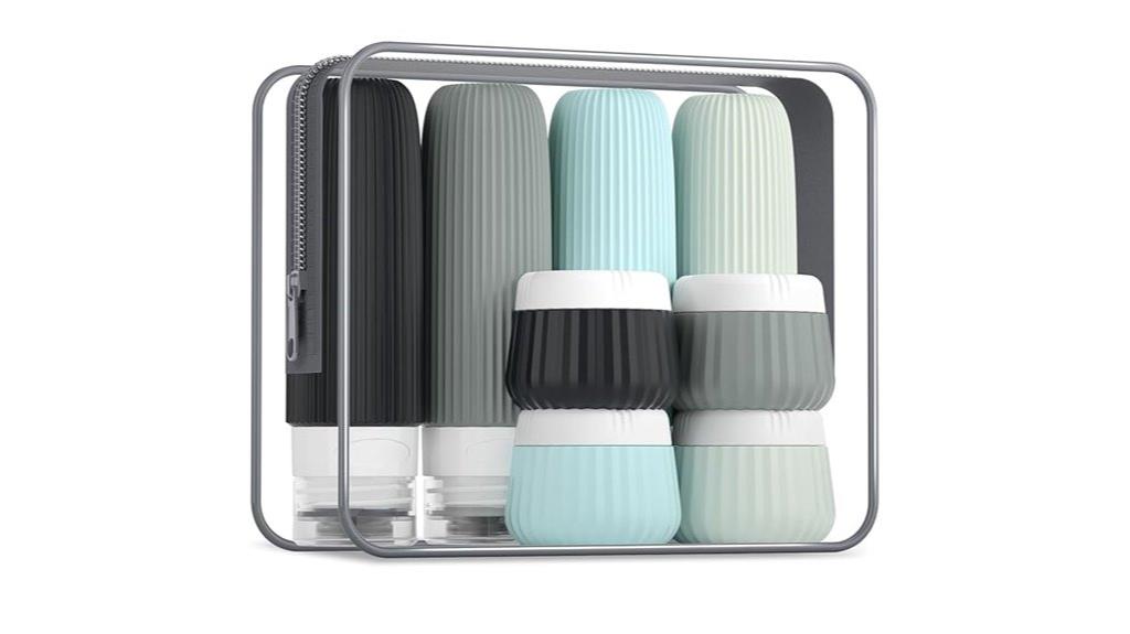 eight tsa approved travel bottles