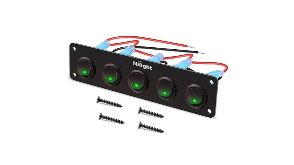 five gang vehicle switch panel