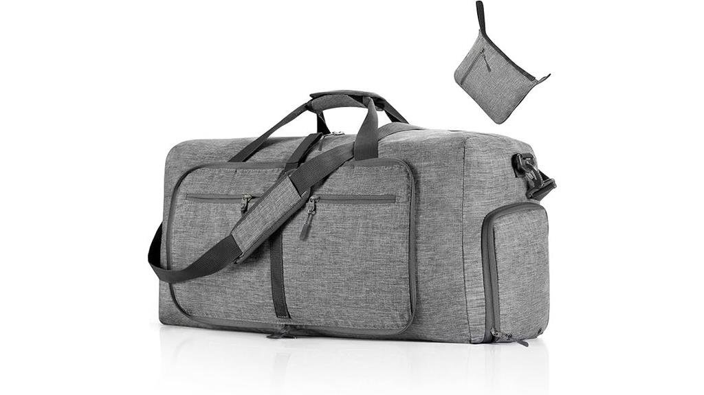 foldable travel duffle with shoes