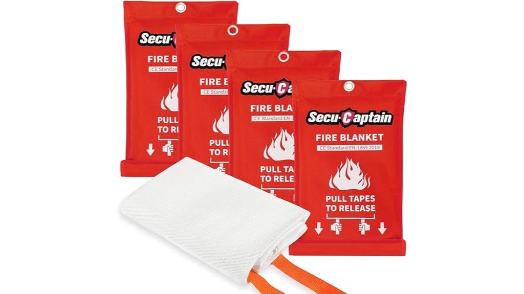 four pack fire safety blankets