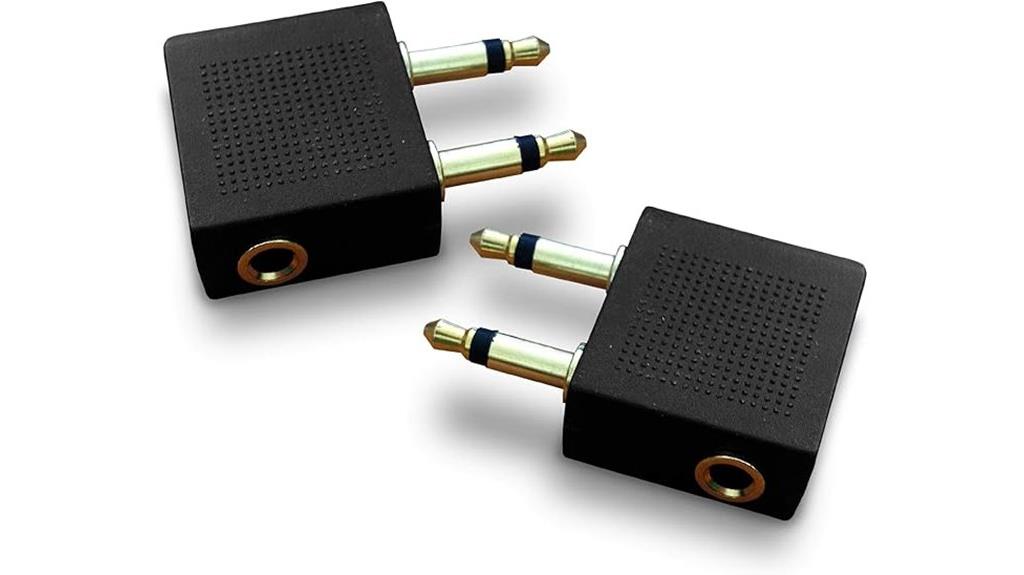 gold plated airplane adapters