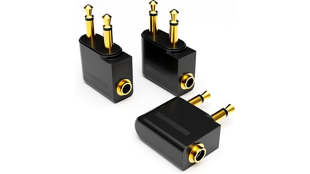 gold plated dual headphone adapter