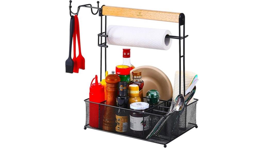grill organizer with hooks