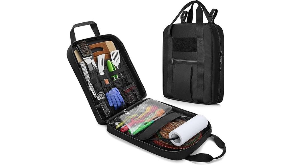 hanging camping utensil organizer