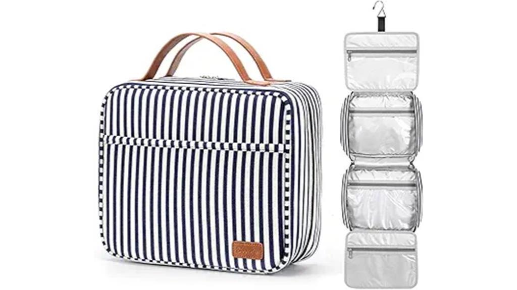 hanging toiletry organizer with compartments