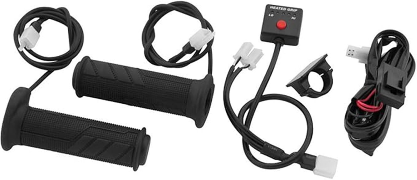 heated motorcycle grip black