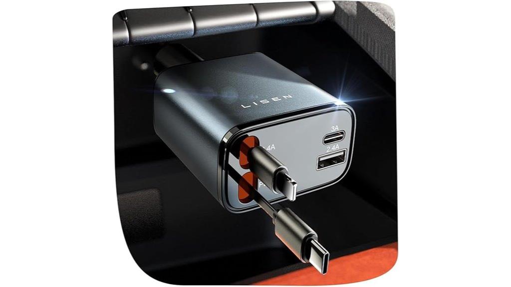 high power retractable charger