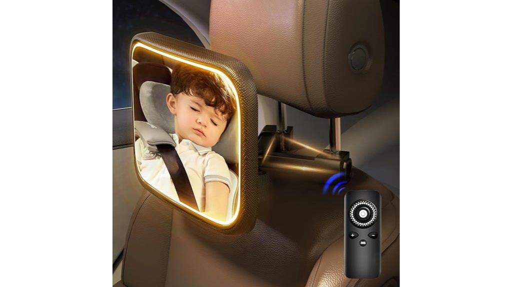 illuminated baby car mirror