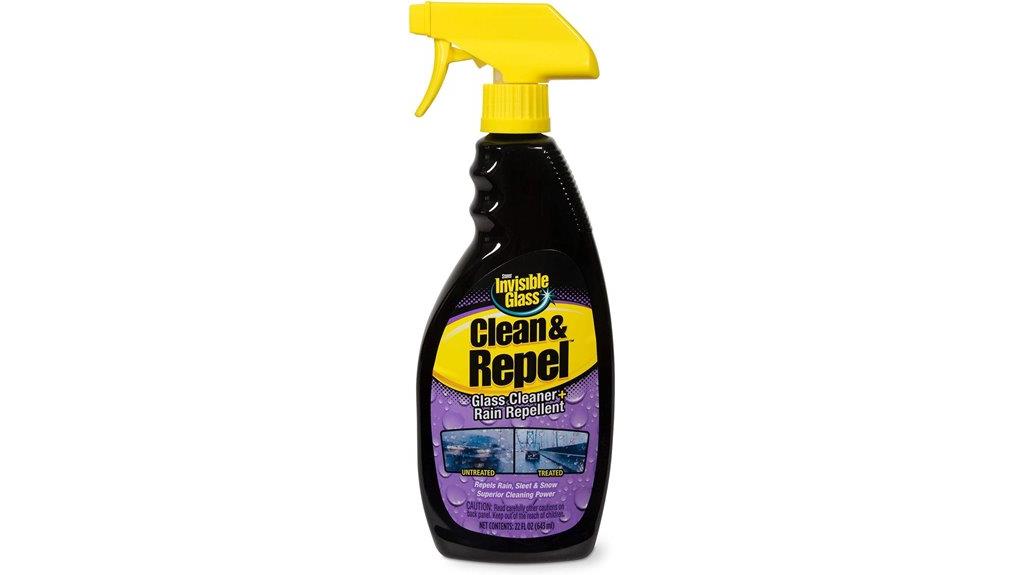 invisible rain repellent glass cleaner