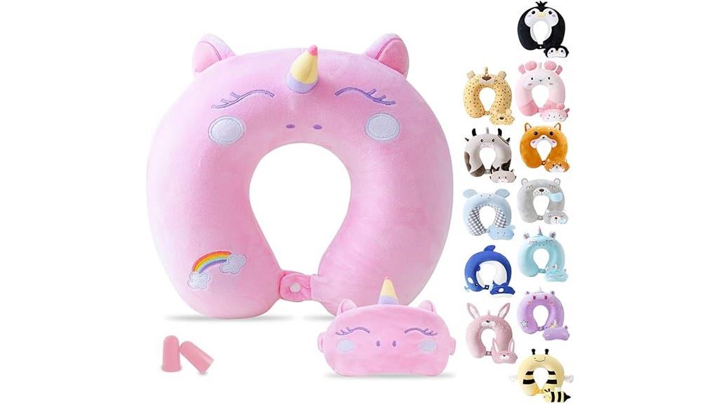 kids pink travel pillow