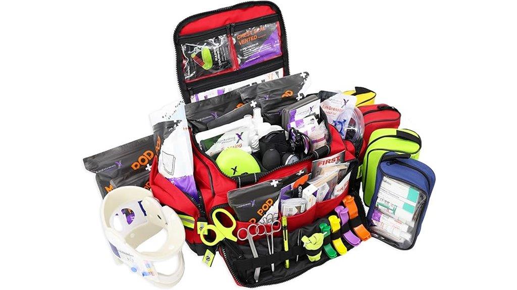 large red emt trauma bag