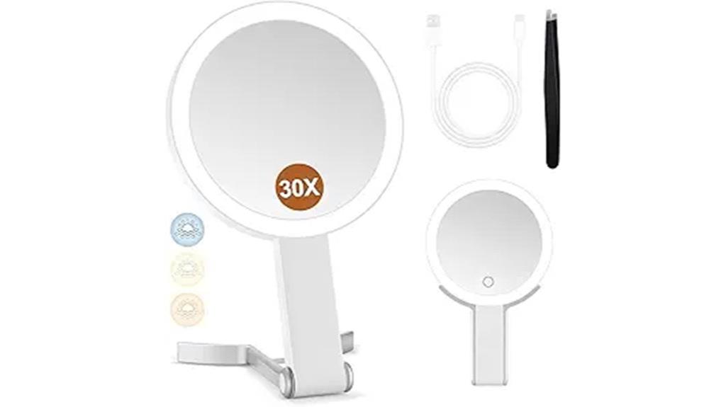 lighted travel makeup mirror