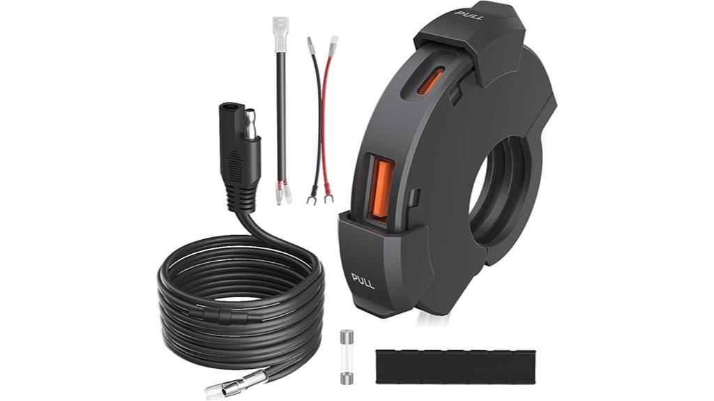 motorcycle usb charging clamp