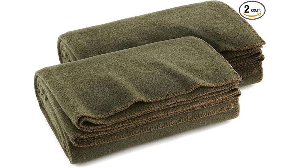 olive green fire blanket