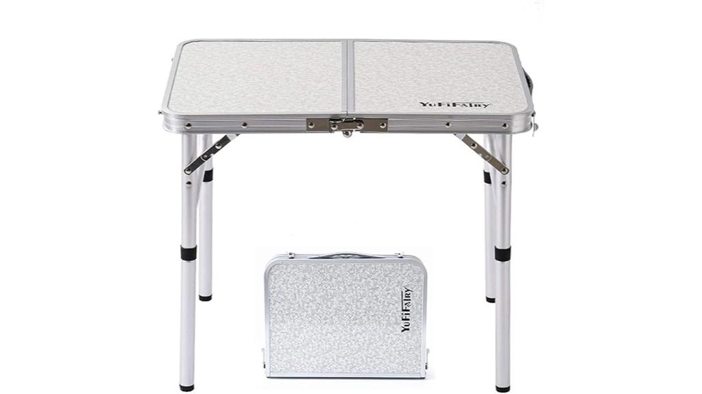 portable adjustable aluminum table