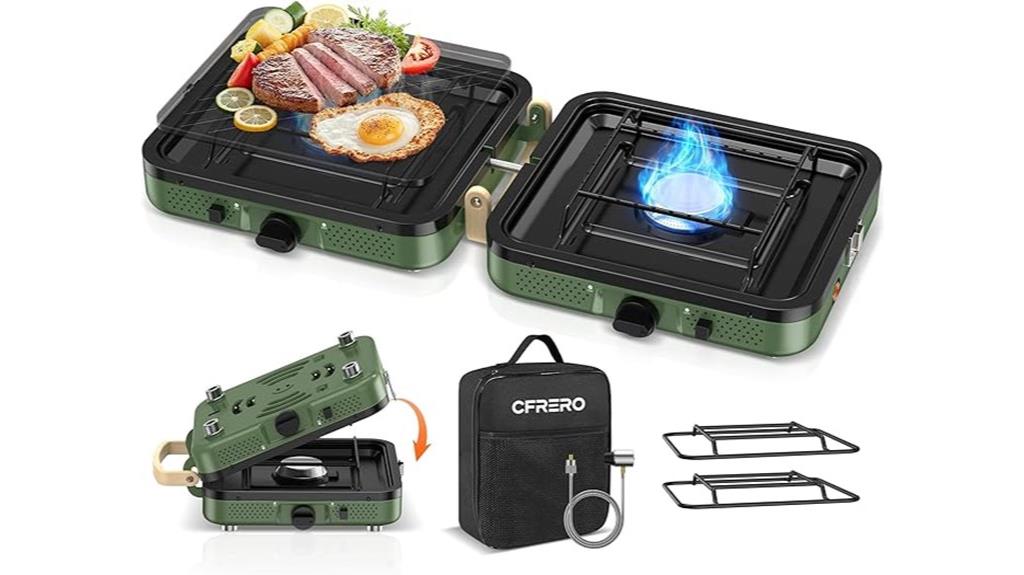 portable dual burner propane stove