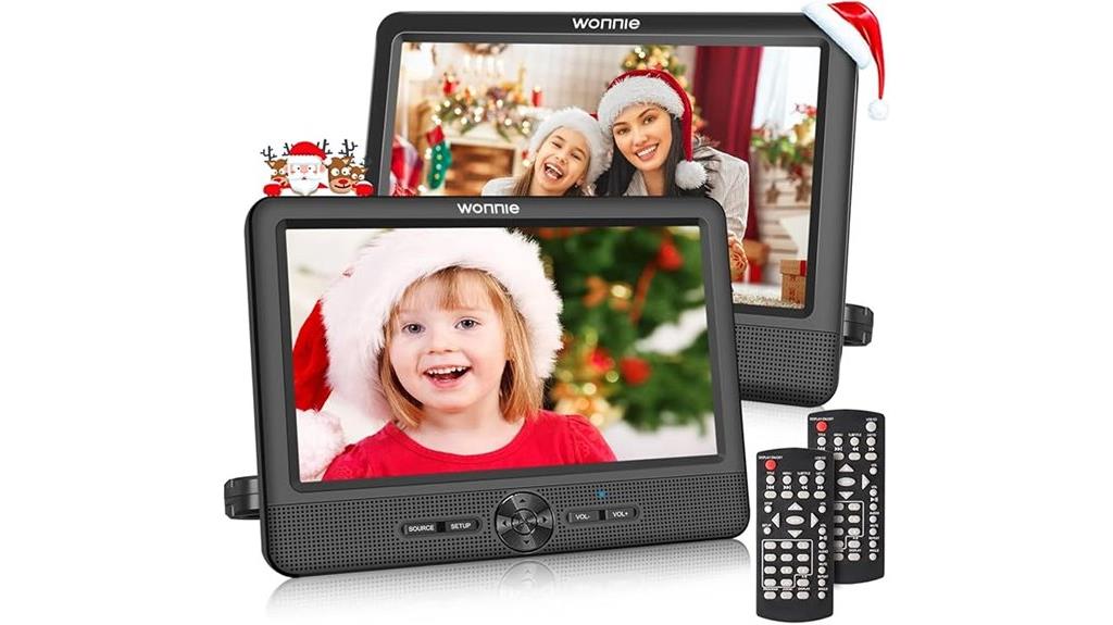 portable dual screen dvd player