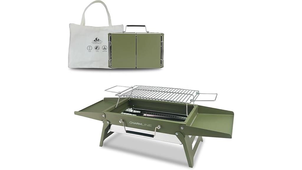 portable green charcoal grill