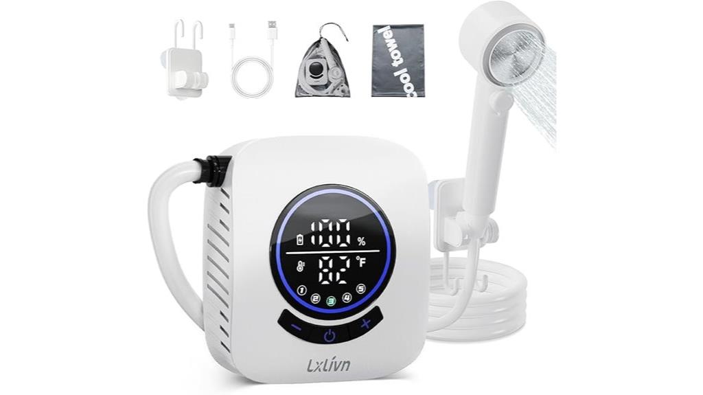 portable shower with led