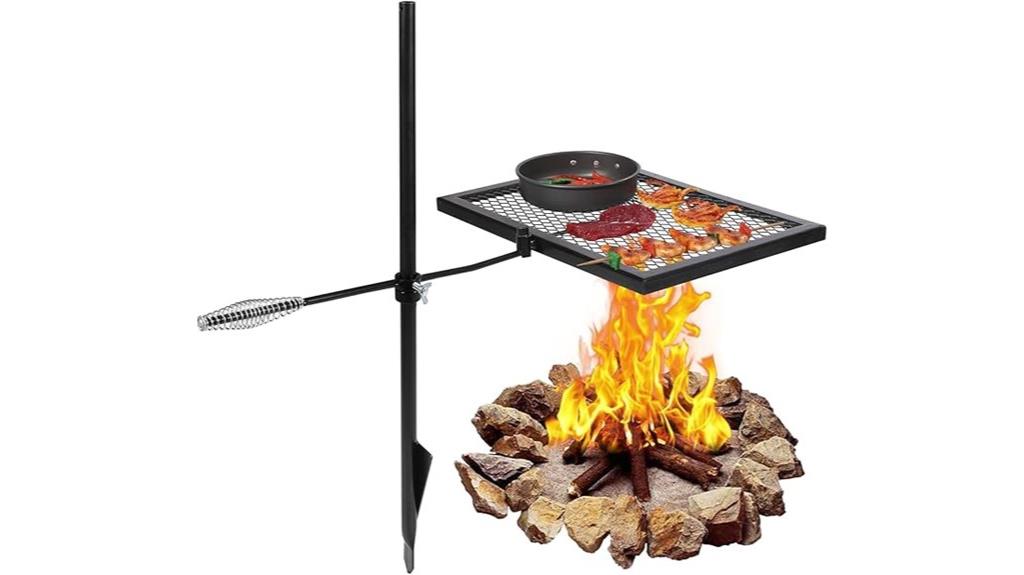 portable swivel campfire grill