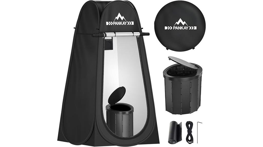 portable toilet with privacy tent