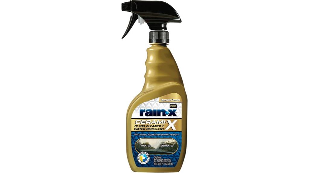 rain x glass cleaner water repellent