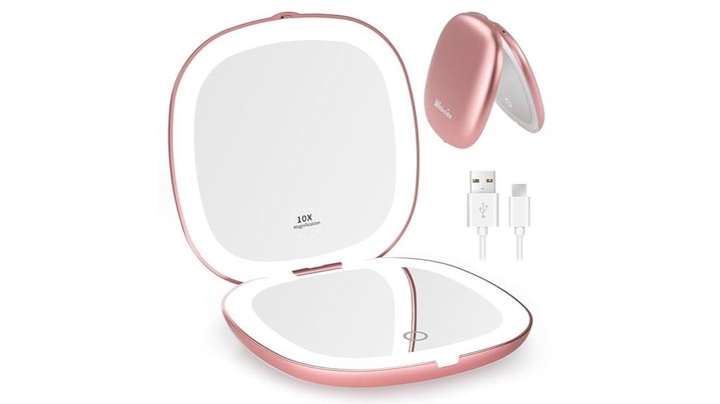 rechargeable travel makeup mirror