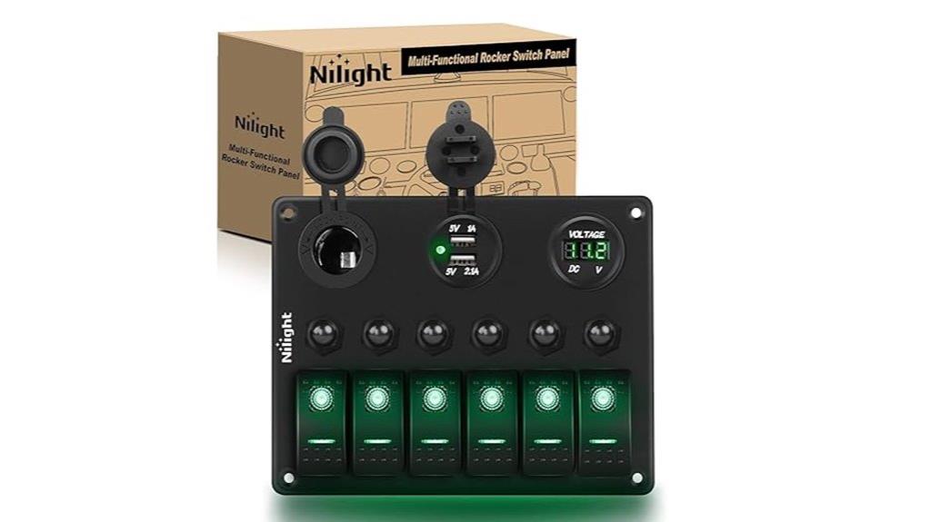 six gang rocker switch panel