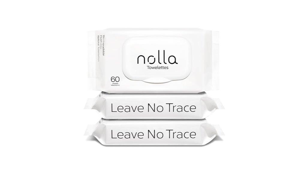 three pack flushable wipes