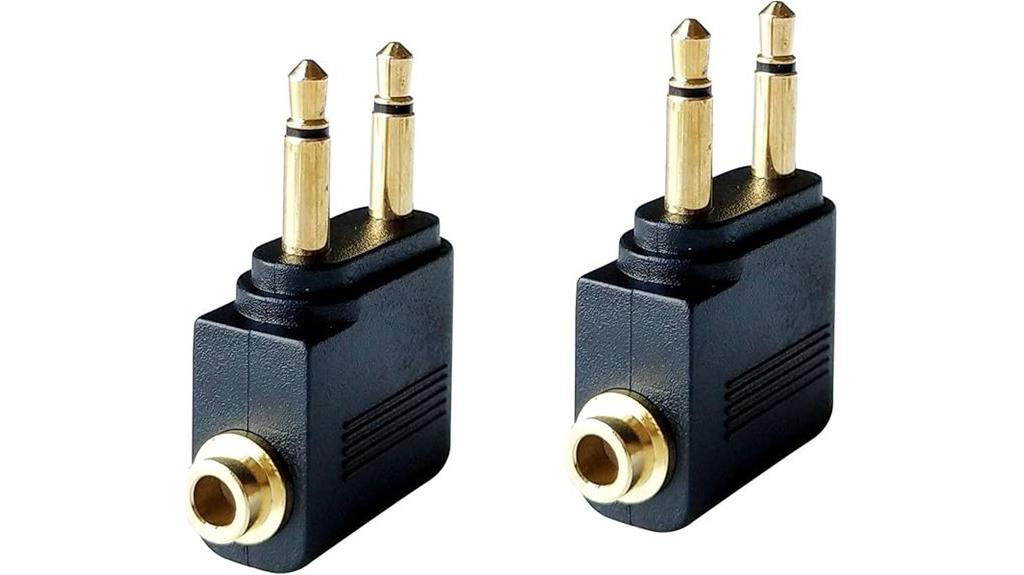 two pack airplane headphone adapter
