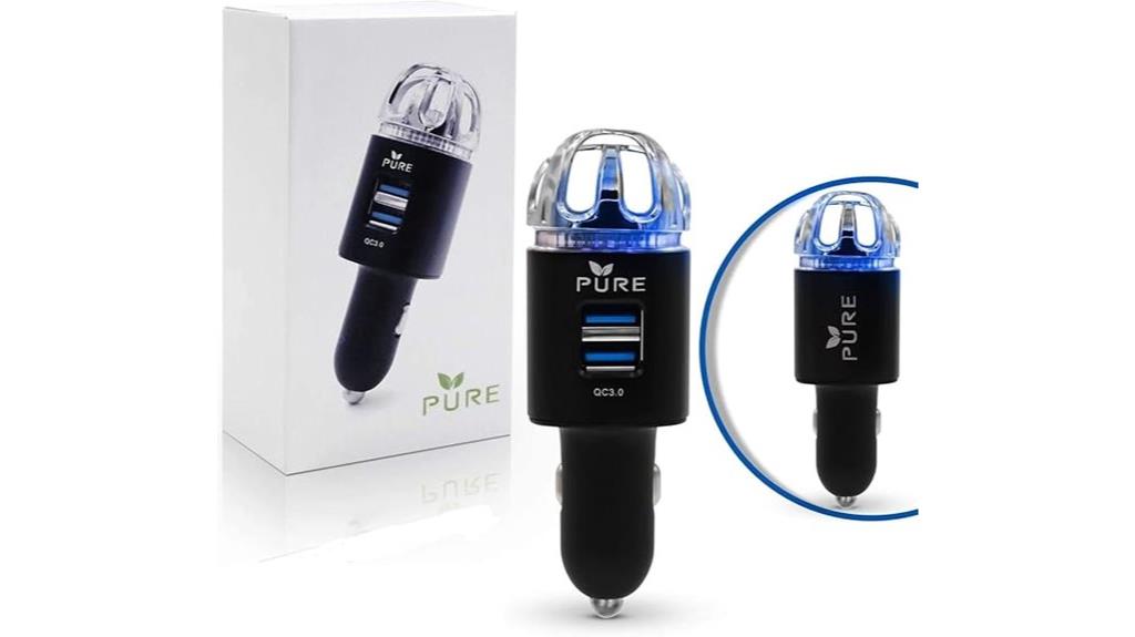 vehicle air purifier with dual chargers