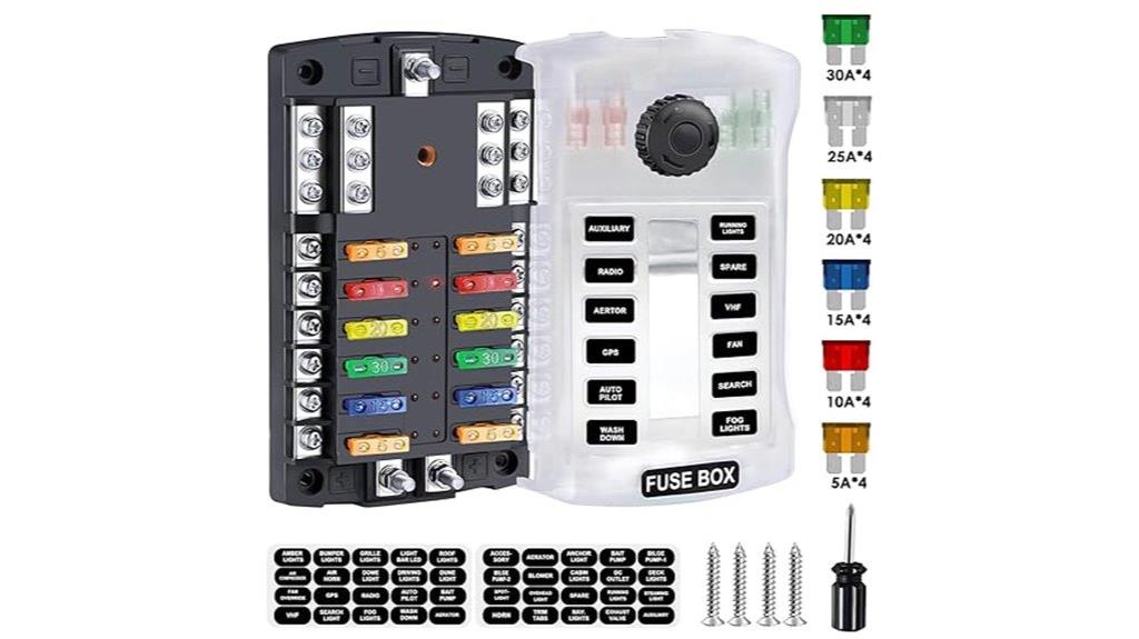 waterproof 12 way fuse panel