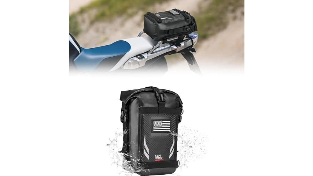 waterproof grey motorcycle bag