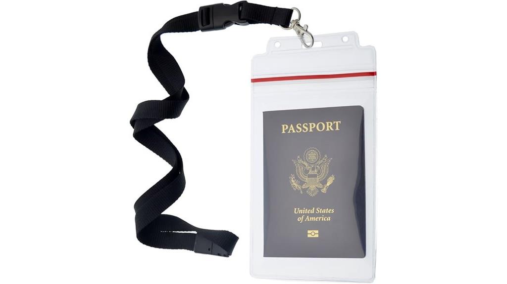waterproof passport sleeves with lanyard