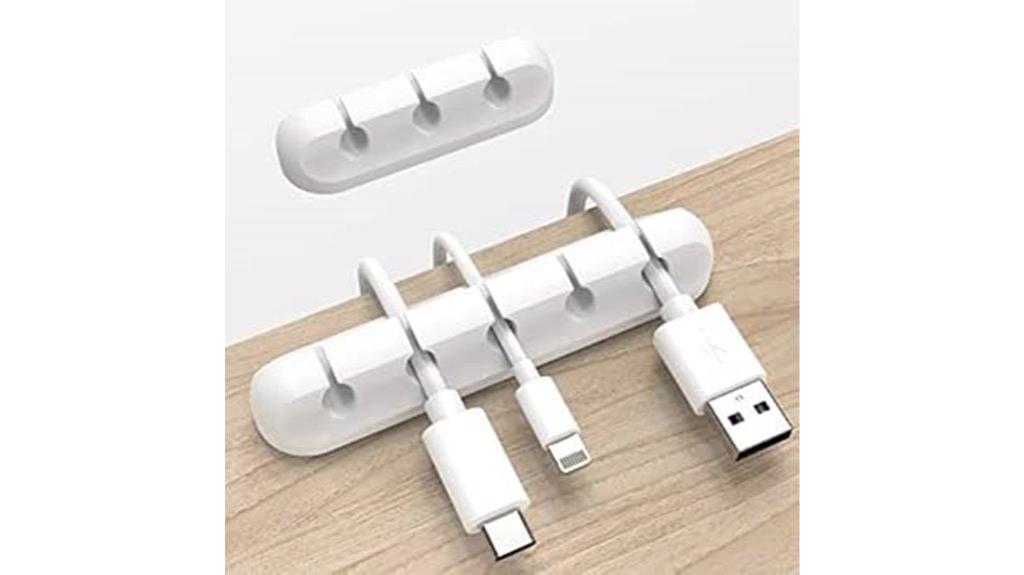 white cord clip organizer
