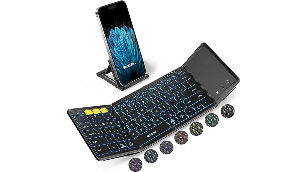 wireless foldable touchpad keyboard