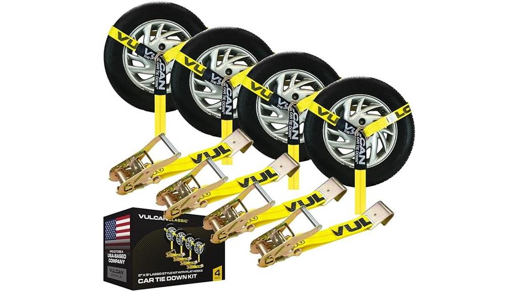 yellow 4 pack tie downs