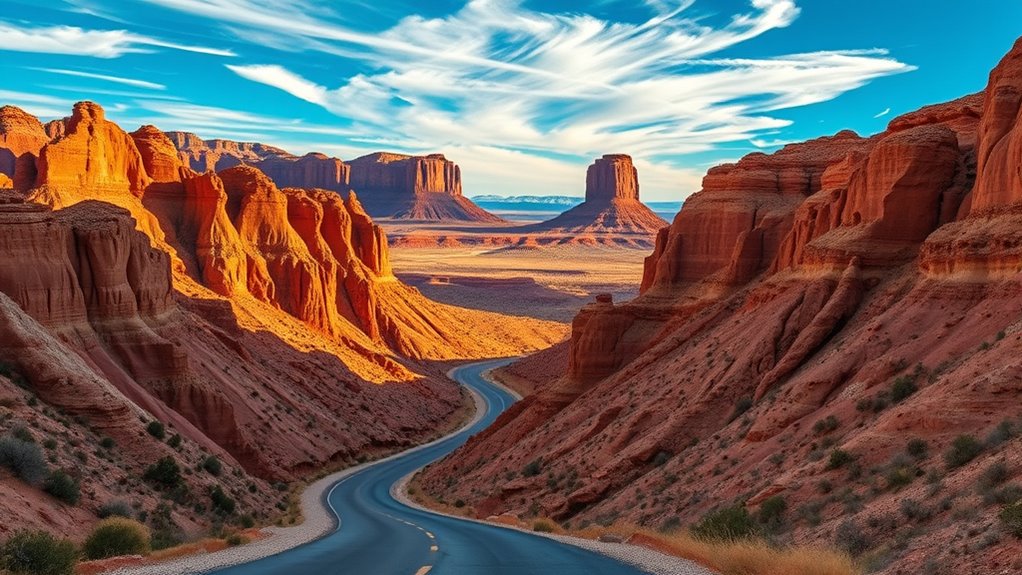 desert flora enhances canyon scenery